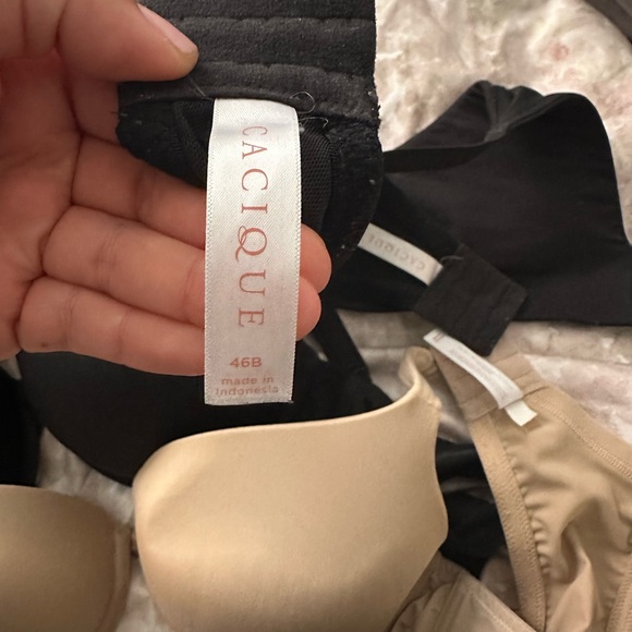 5 Lane Bryant Cacique Boost Plunge Black and Nude Bras (2 size 44C, 3 size 46B) - Picture 2 of 4